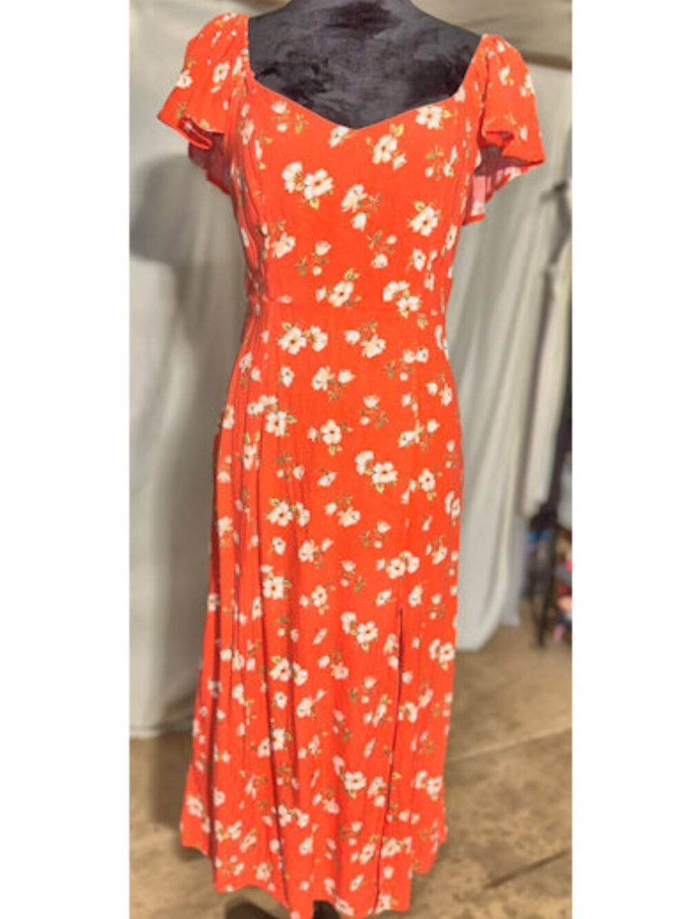 Old Navy Orange Flowered Sundress, Medium